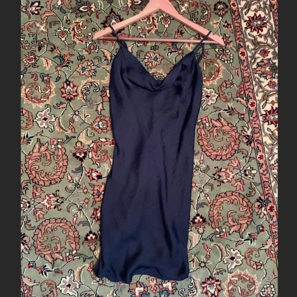 knee length dresses for ladies Women's Supreme Mini Slip Dress in Navy